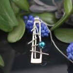 blue pearl twig pendant
